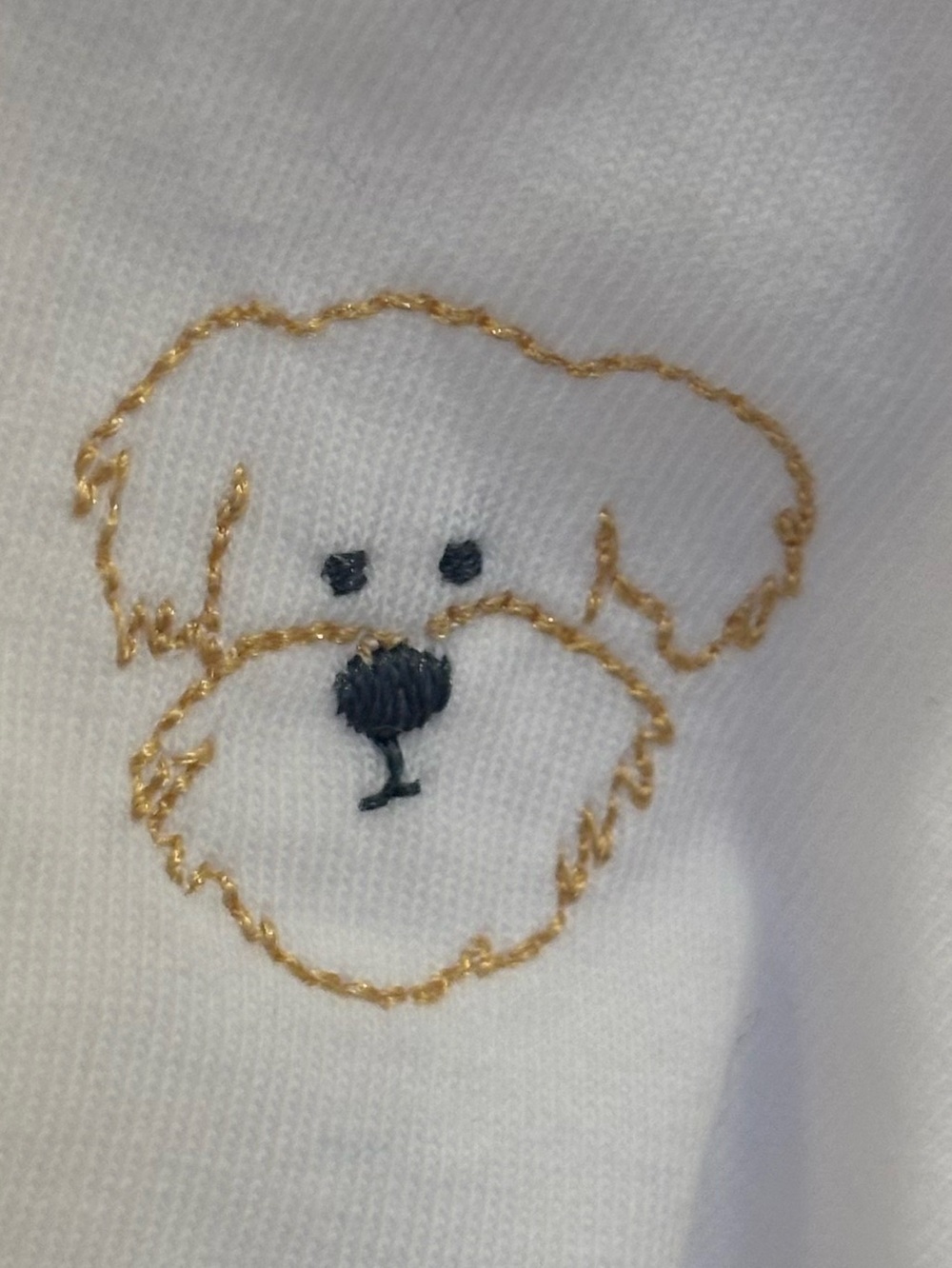 NWT Embroidered Dog Graphic Tee - Red & Gold Stitch- S - Picture 13 of 16